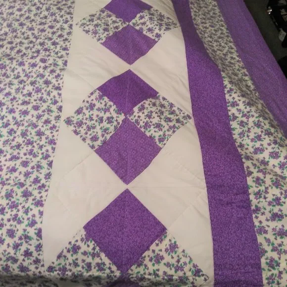 Handmade Lilac Quilt 84 x 100 Full / Queen Throw